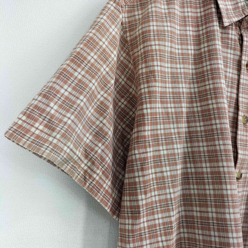 エルエルビーン L.L.Bean 90-00S リネン混 半袖 チェックシャツ メンズ import:L