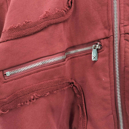Argue Culture カットオフデザイン クロップド ジップアップ フーディー 韓国 Y2K メンズ import:M
