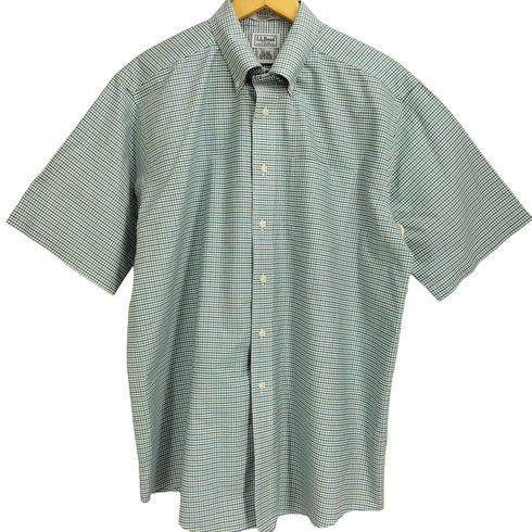 エルエルビーン L.L.Bean WRINKLE FREE TRADITIONAL FIT コットン 半袖 チェックシャツ メンズ 16 1/2