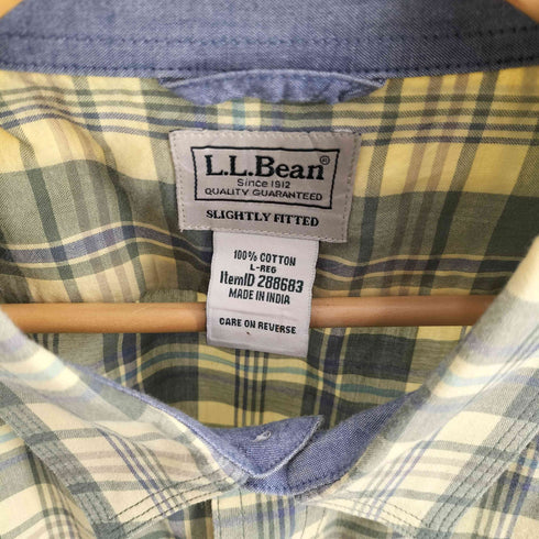 エルエルビーン L.L.Bean 半袖 コットン チェックシャツ メンズ import:L