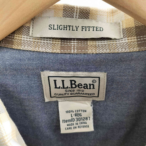 エルエルビーン L.L.Bean SLIGHTY FITTED コットン 半袖 開襟 チェックシャツ メンズ import:L