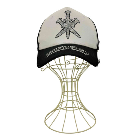 アンノウンロンドン UNKNOWN LONDON DAGGER RHINESTONE COTTON TWILL CAP ダガー ラインストーン コットンツイル キャップ メンズ ONE SIZE