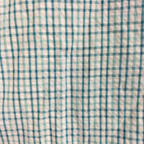 エルエルビーン L.L.Bean シアサッカー オーガニックコットン100 半袖 チェックシャツ メンズ import:XL