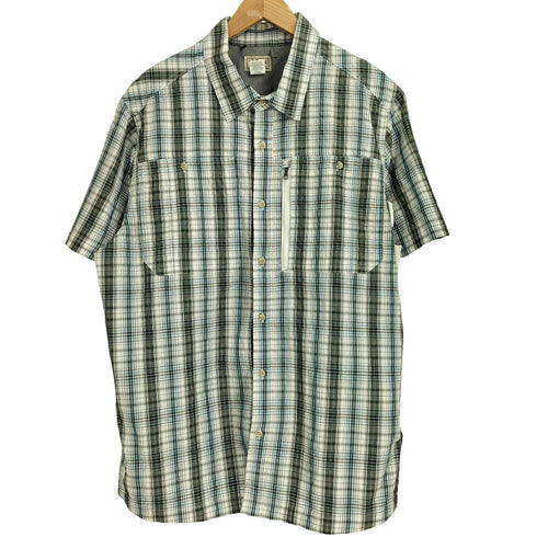 エルエルビーン L.L.Bean ジップデザインポケット 半袖 チェックシャツ メンズ XXL