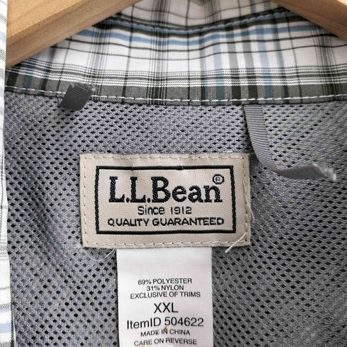 エルエルビーン L.L.Bean ジップデザインポケット 半袖 チェックシャツ メンズ XXL