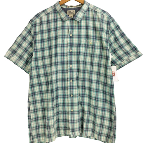 エルエルビーン L.L.Bean コットン 開襟 半袖 チェックシャツ メンズ import:L