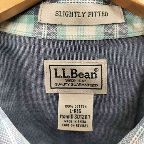 エルエルビーン L.L.Bean コットン 開襟 半袖 チェックシャツ メンズ import:L