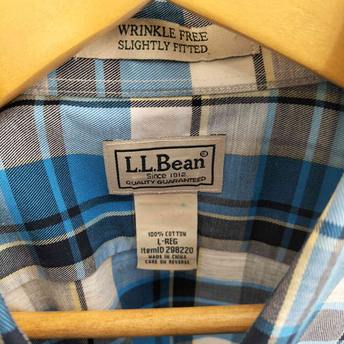 エルエルビーン L.L.Bean WRINKLE FREE TRADITIONAL FIT ボックスシルエット コットンボタンダウンチェックシャツ メンズ import:L