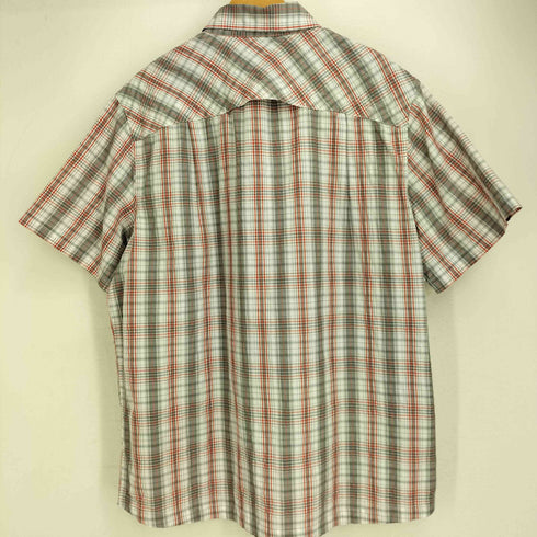 エルエルビーン L.L.Bean ポケット ジップデザイン ボックスシルエット シアサッカー半袖 チェックシャツ メンズ XXL
