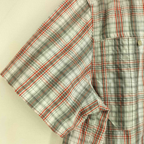 エルエルビーン L.L.Bean ポケット ジップデザイン ボックスシルエット シアサッカー半袖 チェックシャツ メンズ XXL