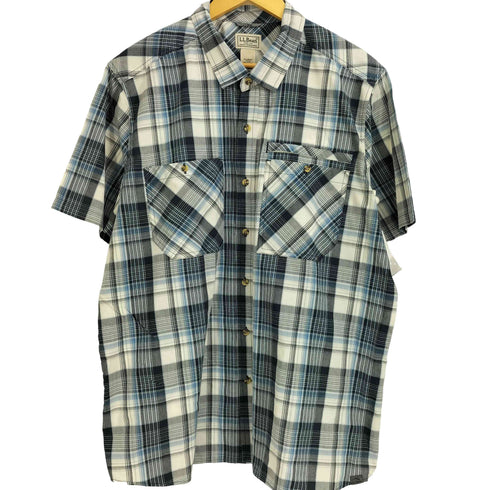 エルエルビーン L.L.Bean オーガニックコットン ダブルポケット 半袖 チェックシャツ メンズ import:XL