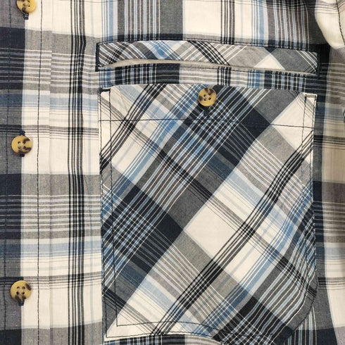 エルエルビーン L.L.Bean オーガニックコットン ダブルポケット 半袖 チェックシャツ メンズ import:XL