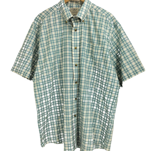 エルエルビーン L.L.Bean TRADITIONAL FIT コットン 半袖 ボタンダウン チェックシャツ メンズ import:L