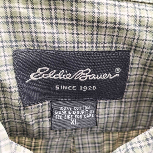 エディーバウアー Eddie Bauer 長袖ボタンダウン チェックシャツ メンズ import:XL