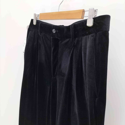 ザラ ZARA Velvet Velour pants 2タック ベルテッド ベロア ワイド パンツ メンズ L