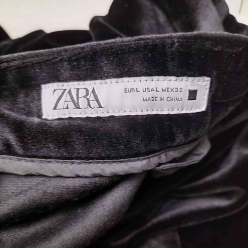 ザラ ZARA Velvet Velour pants 2タック ベルテッド ベロア ワイド パンツ メンズ L