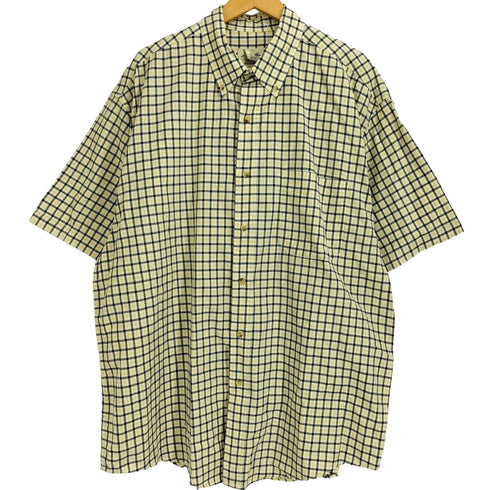 エディーバウアー Eddie Bauer ボタンダウン半袖チェックシャツ メンズ import:L