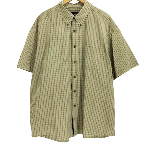 エディーバウアー Eddie Bauer 半袖 ボタンダウン チェックシャツ メンズ import:XL