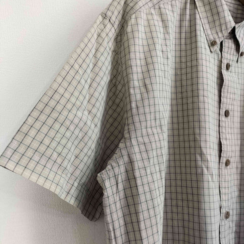 エディーバウアー Eddie Bauer 半袖 ボタンダウン チェックシャツ メンズ import:XL