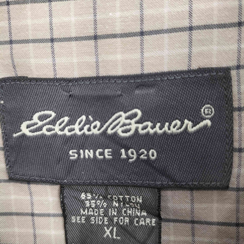エディーバウアー Eddie Bauer 半袖 ボタンダウン チェックシャツ メンズ import:XL