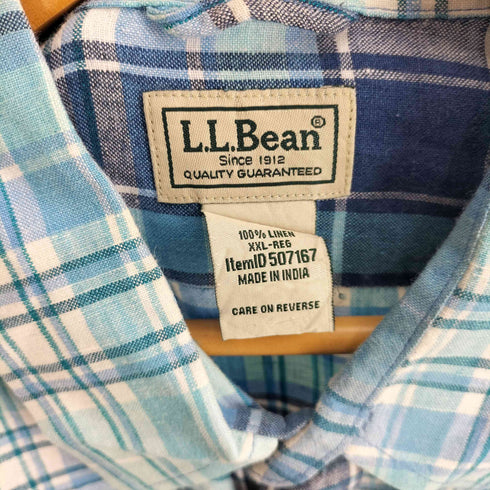 エルエルビーン L.L.Bean リネン チェック シャツ メンズ XXL