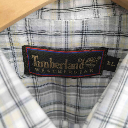 ティンバーランド Timberland 90-00S ワンポイント刺繍 ボックスシルエット 半袖チェックシャツ メンズ import:XL