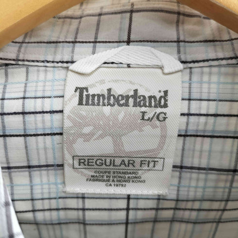 ティンバーランド Timberland REGULAR FIT ワンポイント刺繍 ボックスシルエット ダブルポケット チェックシャツ メンズ import:L
