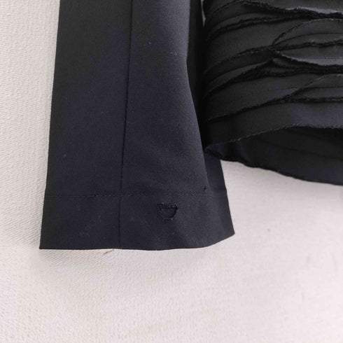 トリココムデギャルソン tricot COMME des GARCONS 01ss ボタンレス ウールギャバ フリル テーラードジャケット レディース JPN:M