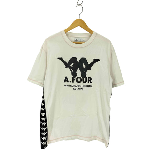 カッパ エーフォーラブス KAPPA × A.FOUR LABS UPSIDE DOWN 反転ロゴプリントTシャツ メンズ JPN:M