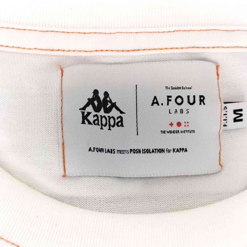 カッパ エーフォーラブス KAPPA × A.FOUR LABS UPSIDE DOWN 反転ロゴプリントTシャツ メンズ JPN:M