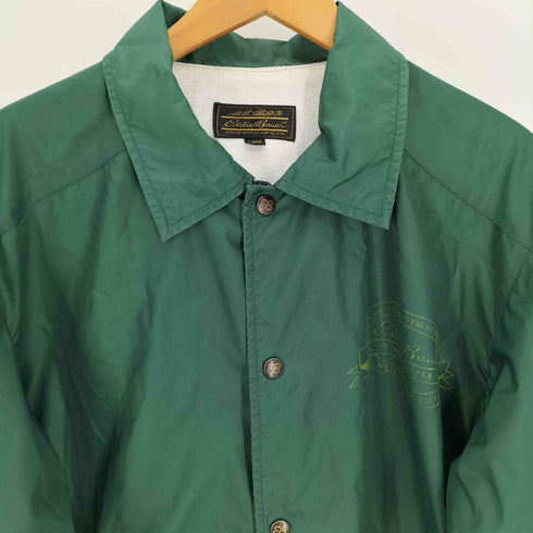 エディーバウアー Eddie Bauer 黒タグ 復刻 USA製 ロゴ プリント 裏地フリース ナイロン コーチジャケット メンズ import:L