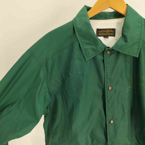 エディーバウアー Eddie Bauer 黒タグ 復刻 USA製 ロゴ プリント 裏地フリース ナイロン コーチジャケット メンズ import:L
