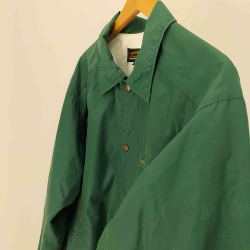 エディーバウアー Eddie Bauer 黒タグ 復刻 USA製 ロゴ プリント 裏地フリース ナイロン コーチジャケット メンズ import:L