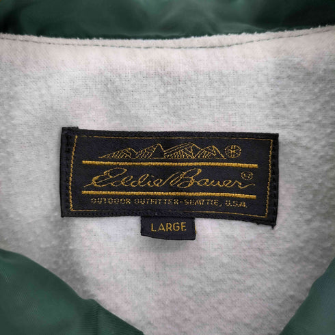 エディーバウアー Eddie Bauer 黒タグ 復刻 USA製 ロゴ プリント 裏地フリース ナイロン コーチジャケット メンズ import:L