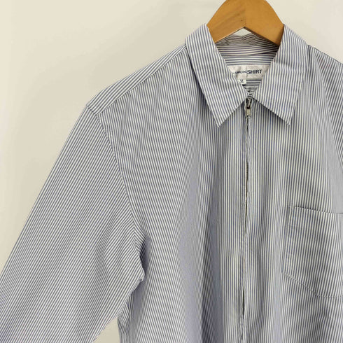 コムデギャルソンシャツ COMME des GARCONS SHIRT 90-00S フランス製 ジップアップ ストライプ シャツ ジャケット メンズ JPN:M
