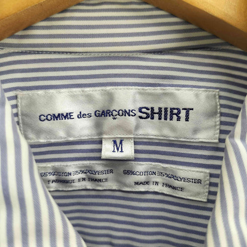 コムデギャルソンシャツ COMME des GARCONS SHIRT 90-00S フランス製 ジップアップ ストライプ シャツ ジャケット メンズ JPN:M