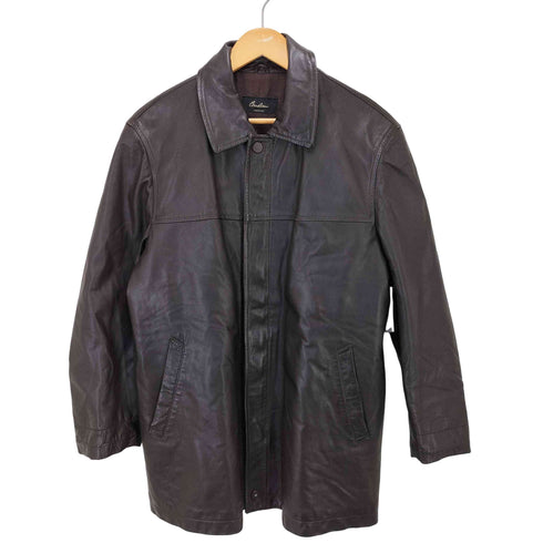 CORNELIANI イタリア製 羊革 シープスキン 比翼 ジップアップ レザージャケット メンズ EUR:44
