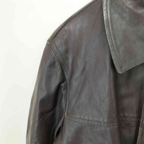 CORNELIANI イタリア製 羊革 シープスキン 比翼 ジップアップ レザージャケット メンズ EUR:44
