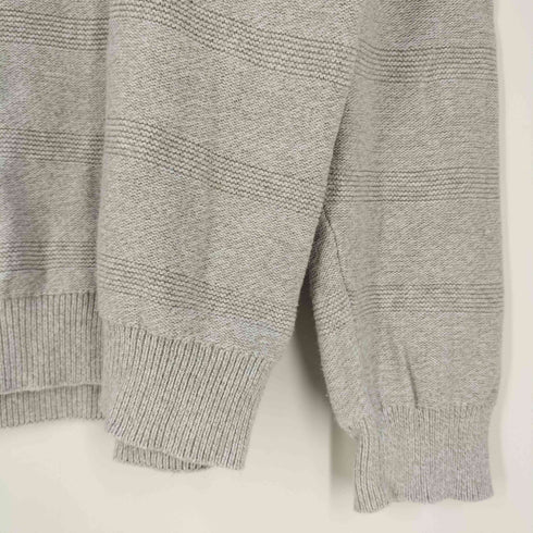 チャップス CHAPS ロゴ刺繍 ハーフボタン ハイネック ボーダー コットンニット メンズ import:XL