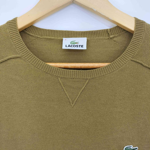 ラコステ LACOSTE ワンポイント 羊革エルボーパッチ クルーネックニット メンズ 3