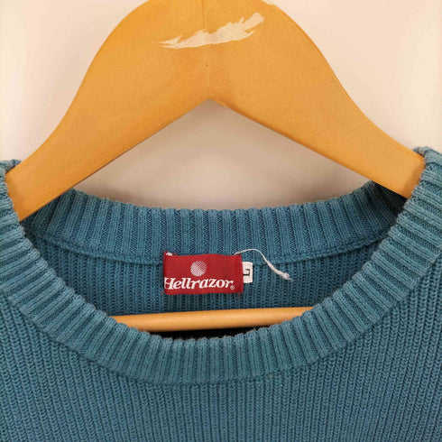 ヘルレイザー HELLRAZOR BIG STRIPE CREW KNIT ビッグ ストライプ クルーネック ニット メンズ JPN:L