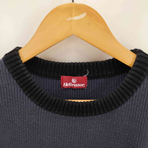 ヘルレイザー HELLRAZOR BIG STRIPE CREW KNIT ビッグ ストライプ クルーネック ニット メンズ