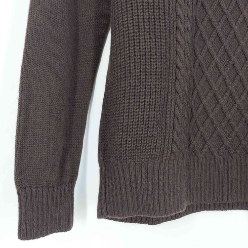エディフィス EDIFICE ZEGNA BURUFFA LANE BORGOSESIA 別注 7ゲージ クルーネック ケーブルニット メンズ import:S