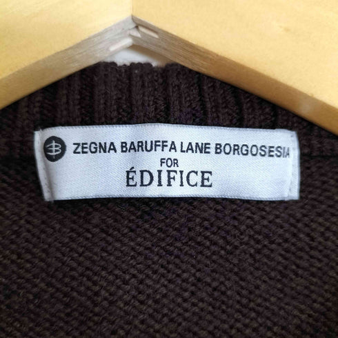 エディフィス EDIFICE ZEGNA BURUFFA LANE BORGOSESIA 別注 7ゲージ クルーネック ケーブルニット メンズ import:S