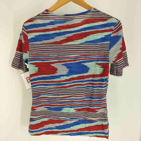 ミッソーニ MISSONI イタリア製 総柄 サイケ シルク S/S Tシャツ レディース 44