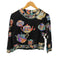 レオナール LEONARD 総柄 ティーカップ ウール シルク L/S シャツ ブラウス レディース JPN:M