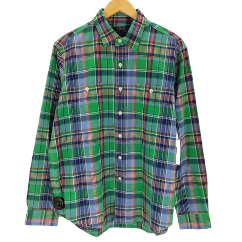 ポロラルフローレン POLO RALPH LAUREN Classic Fit Plaid Oxford Workshirt マドラスチェック メンズ import:L