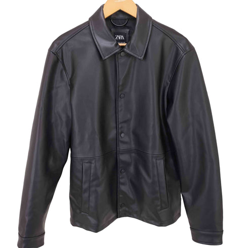 ザラ ZARA FAKE LEATHER COACH JACKET フェイクレザー コーチジャケット メンズ import:M