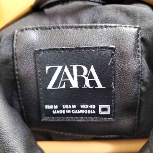 ザラ ZARA FAKE LEATHER COACH JACKET フェイクレザー コーチジャケット メンズ import:M