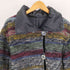 ミッソーニ MISSONI イタリア製 総柄 ストライプ ツイード スタンドネック リバーシブル ジャケット ハーフ コート レディース import:M